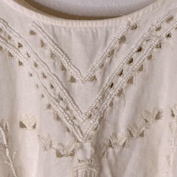 Urban Outfitters Kimchi Blue Sleeveless Beaded Crop‎ Top Size XS Cotton/Linen - Picture 3 of 9